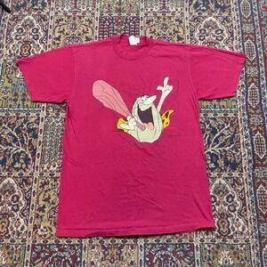 VTG RARE 1995 Captain Caveman Hanna Barbera Breakthrough T Shirt L Burgundy USA